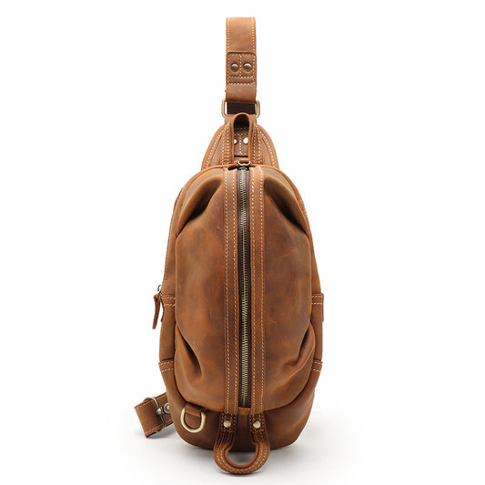 Bolsa de Pecho en Cuero Genuino Estilo Retro Casual - Image 2