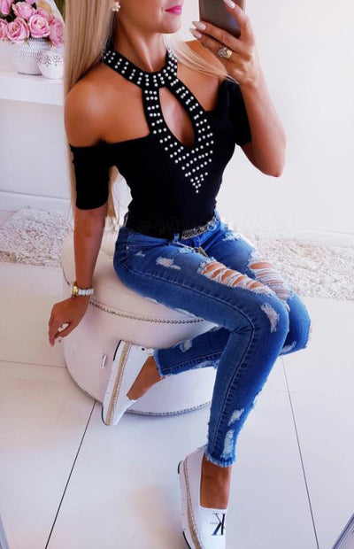 Blusa Ejecutiva de Manga Corta para Mujer - Image 5
