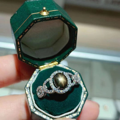 Anillo de Zafiro Estrella Natural para Mujer - Image 9