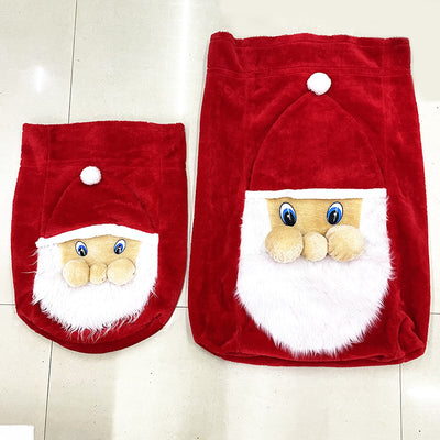 Bolsa de Regalo Navideña con Cara de Papá Noel en Felpa Corta - Image 4