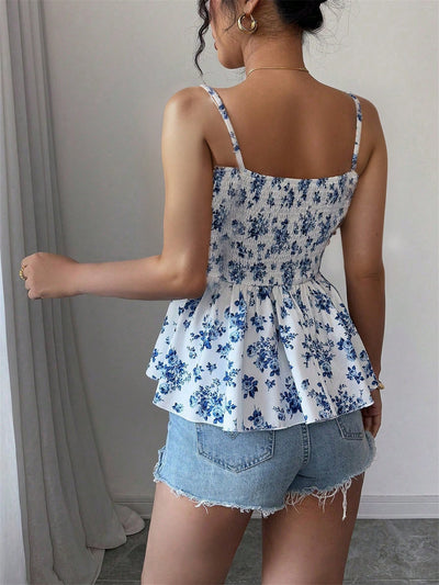Blusa Floral Elegante sin Mangas Ajustada para Mujer - Image 13