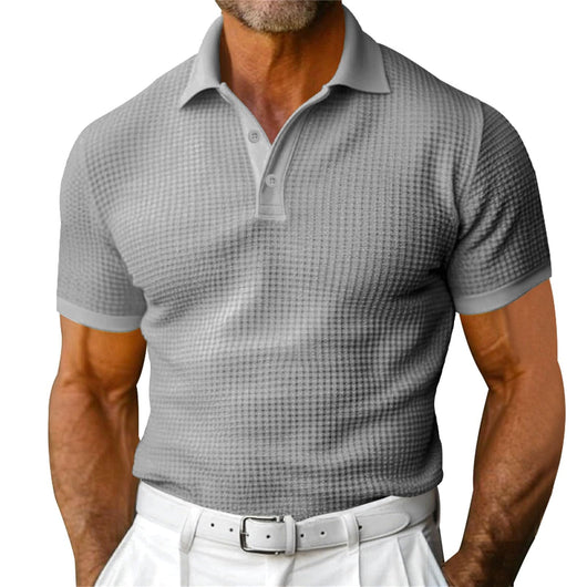 Polo Manga Corta Textura Waffle para Hombre - Ideal para Verano - Image 6