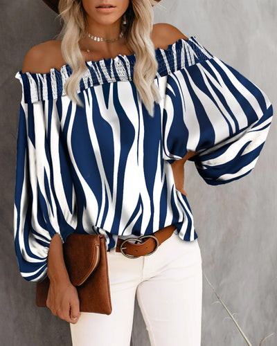 Blusa Asimétrica con Mangas Farol Estampada - Image 5