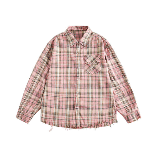 Abrigo Camisa Cuadros con Flecos Unisex