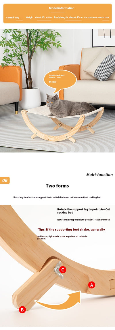 Cama Hamaca Plegable para Gatos - Nido de Madera Maciza - Image 9