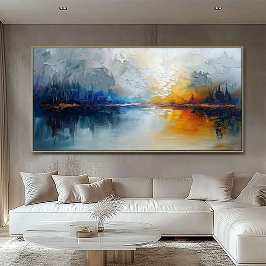 Cuadro Abstracto Moderno Óleo Pintado a Mano para Sala y Hogar - Image 9