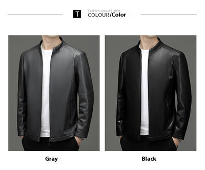 Chaqueta de Cuero Casual Acolchada para Hombre con Forro Polar - Image 16