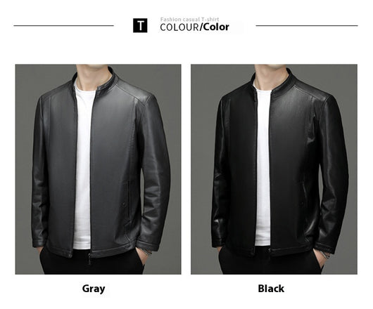 Chaqueta de Cuero Casual Acolchada para Hombre con Forro Polar - Image 16