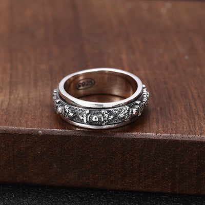 Anillo Giratorio de Plata 925 Estilo Retro Personalidad - Image 4