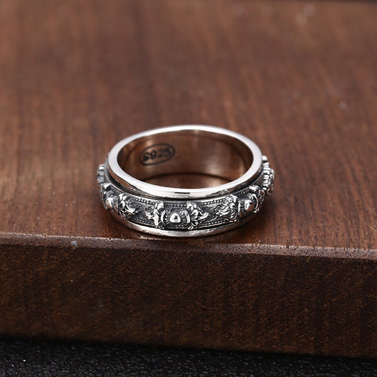 Anillo Giratorio de Plata 925 Estilo Retro Personalidad - Image 4