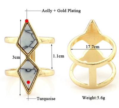Anillo Articulado Geométrico Turquesa - Image 6