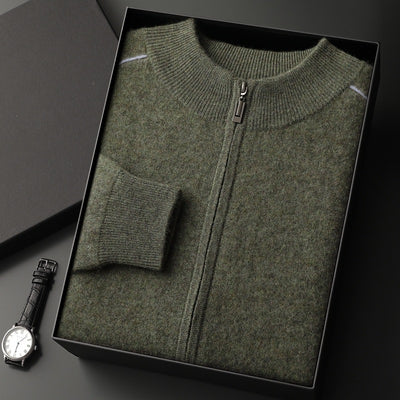 Suéter de Cachemira para Hombre Grueso Cuello Alto Cremallera - Image 8