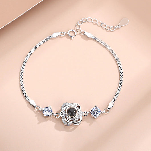 Pulsera de Plata con Doble Corazón y Proyección para Mujer - Image 10