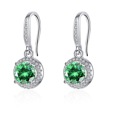 Aretes Moissanita Redondos de Cuatro Puntas - Image 12