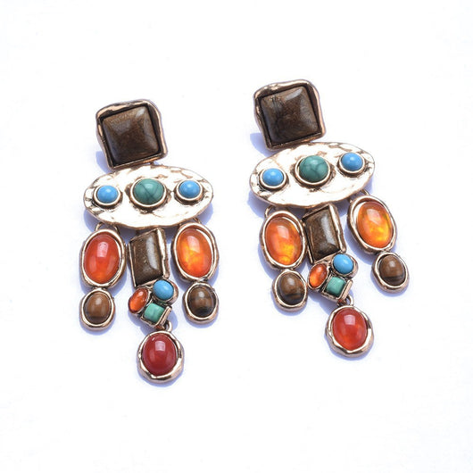 Aretes Barrocos de Piedras Sintéticas - Image 8