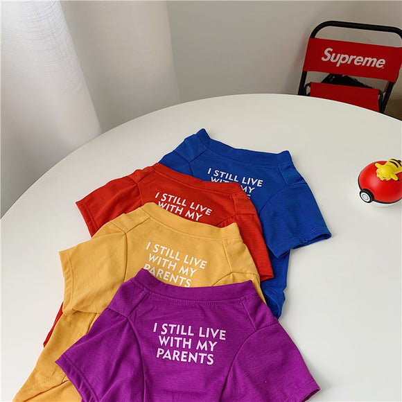 Camiseta de Algodón Puro para Perros Pequeños - Ropa de Verano para Pugs y Perritos