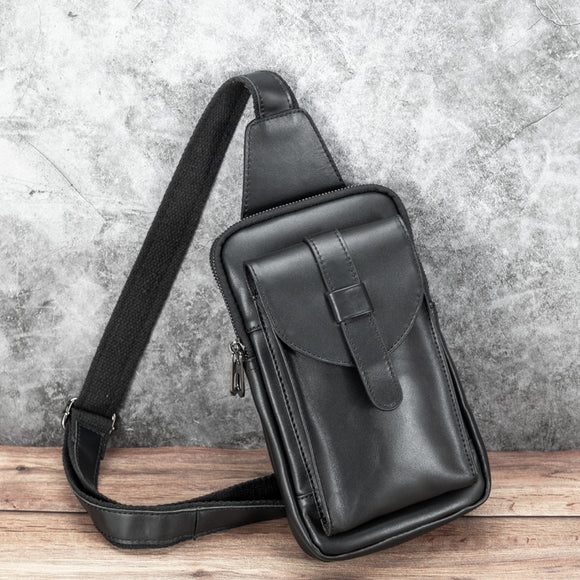 Bolsa de Pecho de Cuero para Hombre - Estilo Urbano