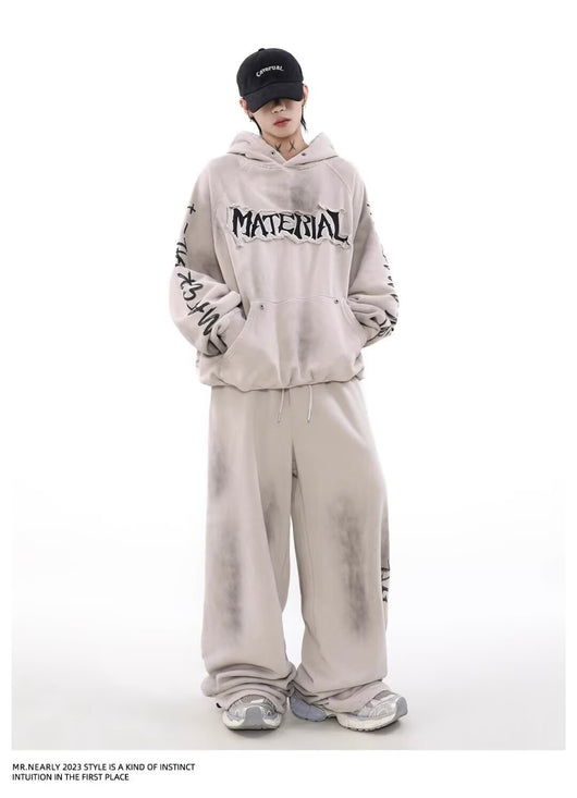Sudadera Vintage Americana con Diseño Graffiti Desgastado - Image 16