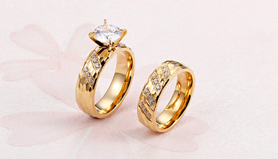 Par de Anillos de Acero con Diamantes 18K - Joyería de Fábrica - Image 4