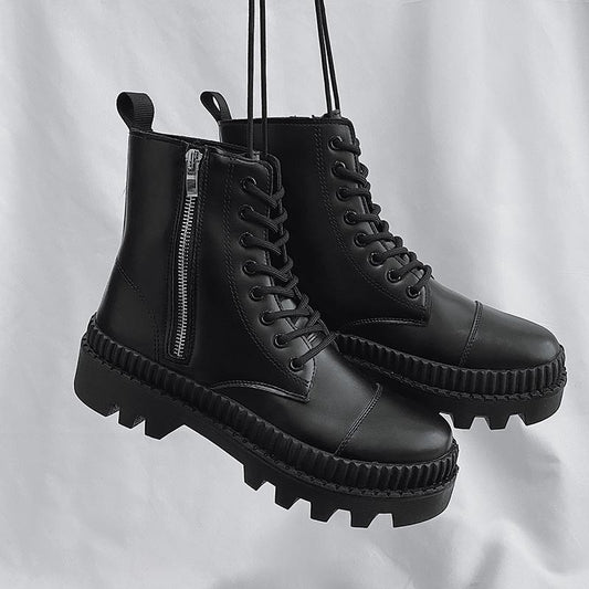 Botas de Cuero para Hombre con Cierre Lateral y Caña Alta - Image 2