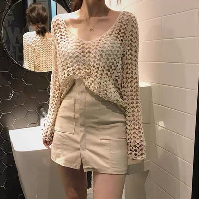 Suéter de Protección Solar Chic con Estilo Dulce y Picante - Image 10