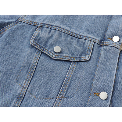 Chaqueta Denim con Forro de Lana de Cordero y Costuras Sueltas - Image 5