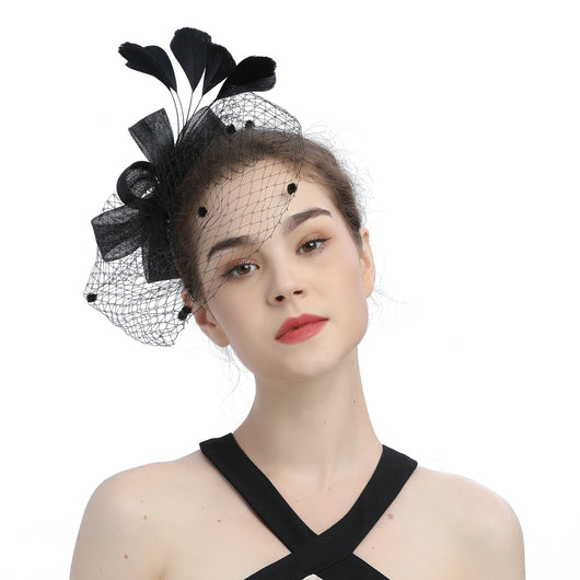 Tocado de Novia con Velo, Lazo y Sombrero de Copa - Image 2