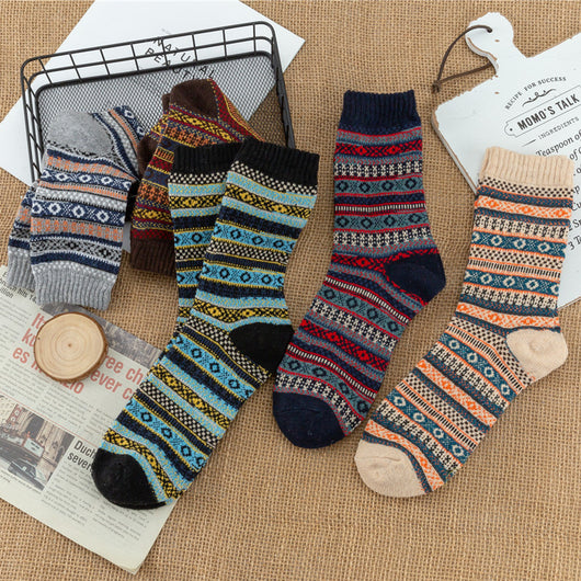Calcetines Étnicos Acolchados a Cuadros para Hombre - Image 7