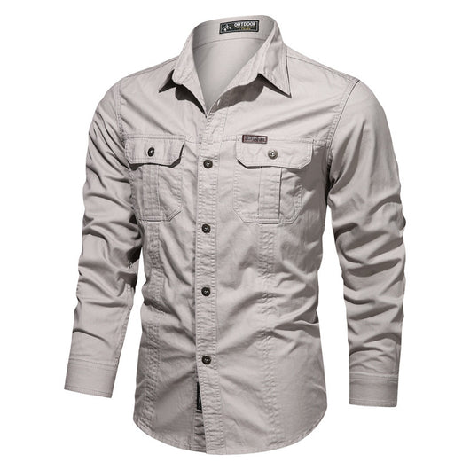 Camisa Táctica Oversized de Manga Larga para Tallas Grandes - Image 25