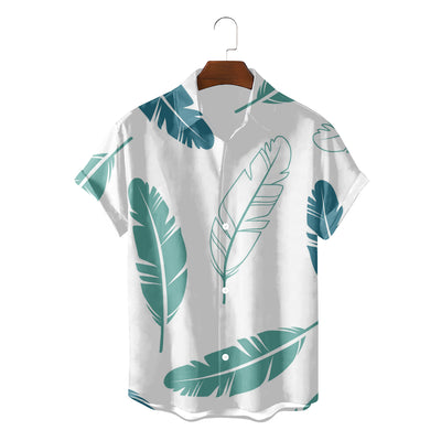 Camisa Suelta de Plumas para Hombre - Estilo Vacaciones Playa - Image 7