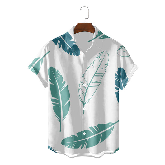 Camisa Suelta de Plumas para Hombre - Estilo Vacaciones Playa - Image 7
