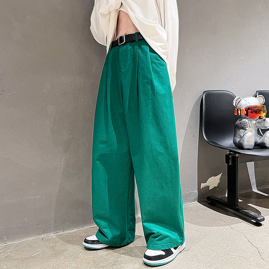Pantalones Rectos de Algodón Lavado Estilo Japonés para Hombre - Image 8