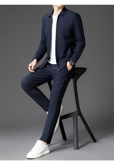 Conjunto de Dos Piezas para Hombre: Cardigan con Cierre y Pantalones Trendy Otoño - Image 20
