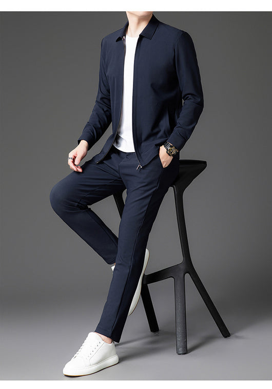 Conjunto de Dos Piezas para Hombre: Cardigan con Cierre y Pantalones Trendy Otoño - Image 20