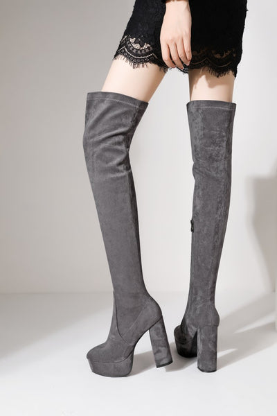 Botas Mosqueteras de Tacón Grueso para Mujer Talla Grande - Image 16