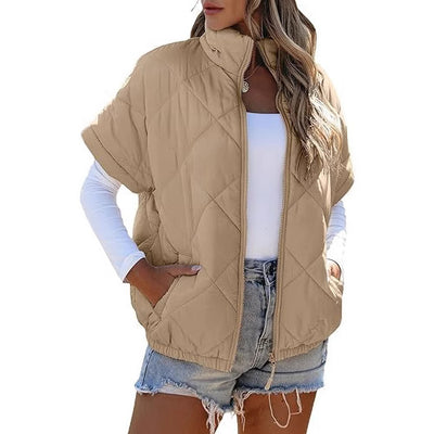 Chaqueta Cálida con Diseño de Diamantes y Bolsillos con Cierre - Image 2