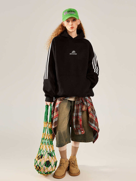 Sudadera con Capucha de Rayas Retro Deportiva para Mujer - Image 8