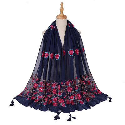 Chal de Viaje Elegante con Bordado Artesanal - Image 7