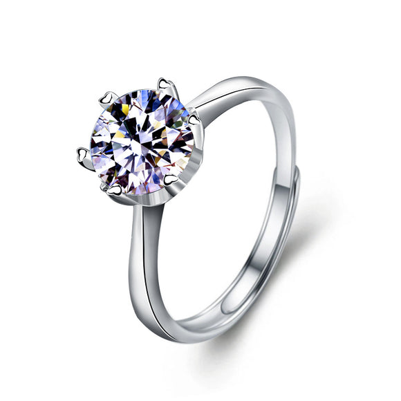 Anillo de Moissanita para Mujer con Seis Garras
