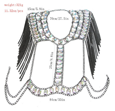Cadena para Mochila con Gemas de Acrílico Dorado y Brillo - Image 6