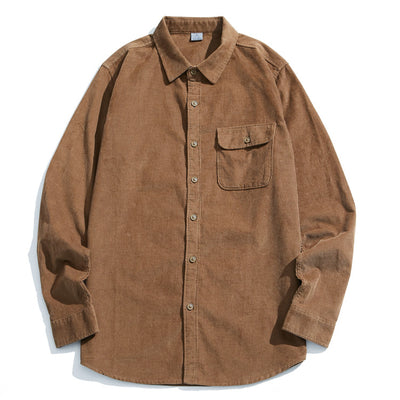 Camisa Casual de Pana para Hombre con Manga Larga