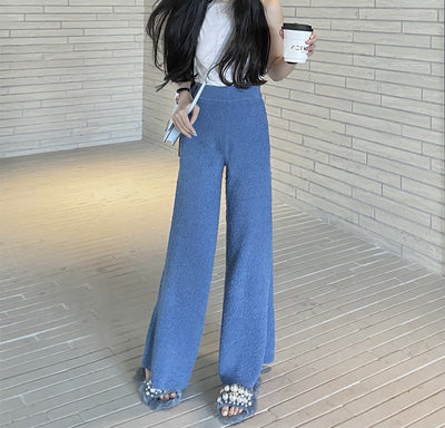 Pantalón Ancho de Lana Tejida con Caída Elegante para Mujer - Image 40