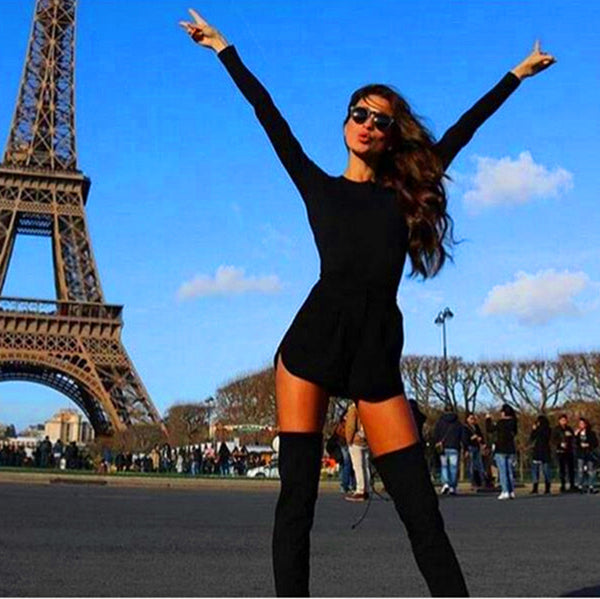 Vestido Básico Cuello Redondo en Tela de Leche para Mujer
