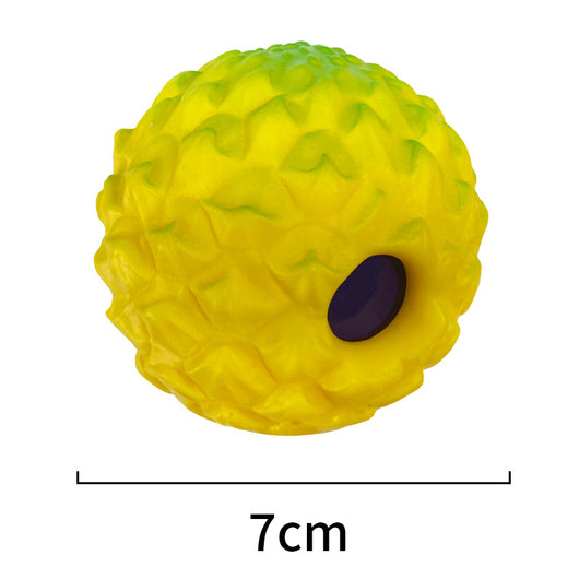 Yellow and green textured dog toy ball with food leakage holes, measuring 10cm in diameter. - Image 39
