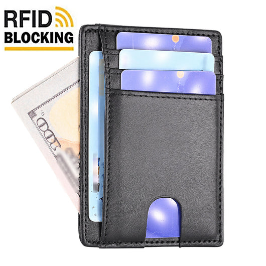 Billetera de Cuero Genuino para Hombre con Múltiples Compartimentos