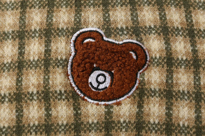 Suéter a Cuadros con Diseño de Oso para Hombre - Primavera y Otoño - Image 8