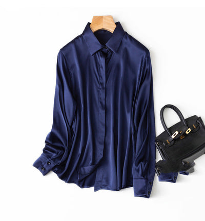 Blusa de Lujo Ejecutiva en Satén Elástico con Cuello Cuadrado - Image 12
