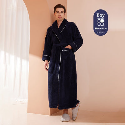 Bata de Invierno en Terciopelo Algodón para Parejas - Pijama Largo Talla Grande Lujo Ligero - Image 19