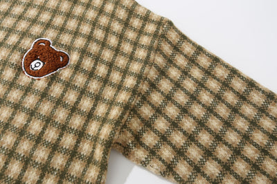 Suéter a Cuadros con Diseño de Oso para Hombre - Primavera y Otoño - Image 4