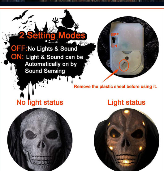 Fantasma Colgante Inteligente con Control de Voz, Iluminación LED y Efectos de Sonido - Image 7